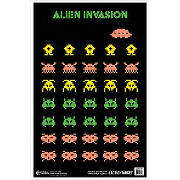 Action Target Alien Invasion Target 23" x 35", Black/Green/Peach/Yellow - Action Target