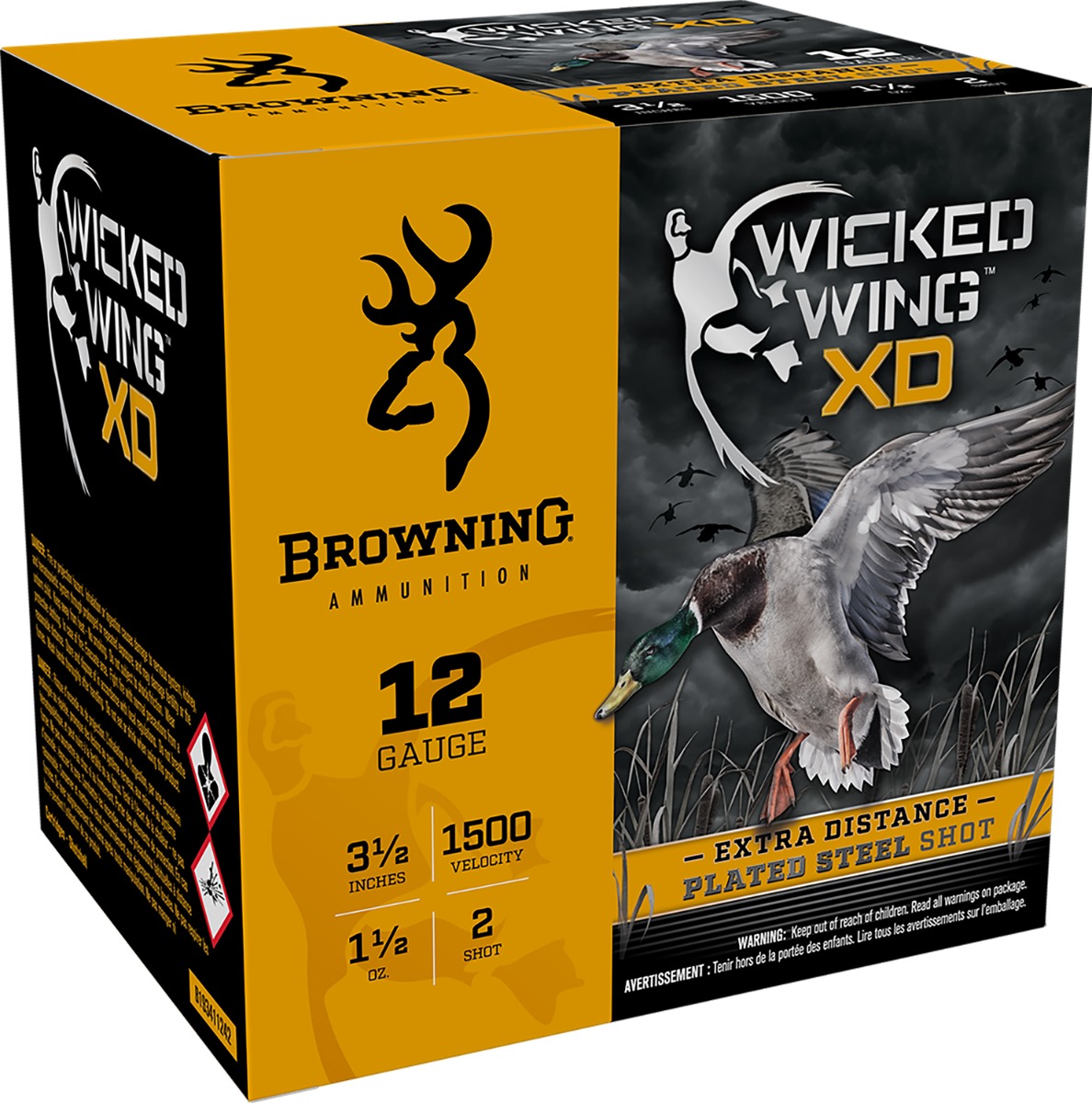 Browning 12ga 3.5" 1.5oz #2 BXD Steel Shotshell - Browning