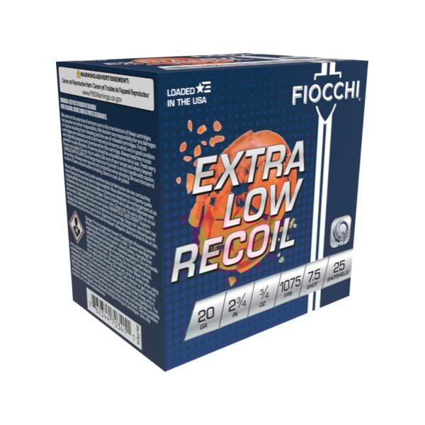 Fiocchi Low Recoil Trainer 20 Gauge 2.75" #7.5 - 0.75 oz - 25rds - 20LITE75 - Fiocchi