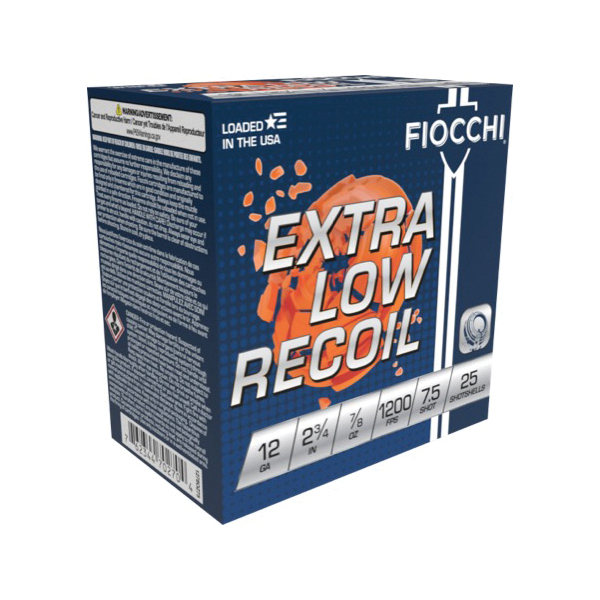 Fiocchi Extra Low Recoil Trainer 12 Gauge 2.75" #7.5 - 0.87 oz - 25rds - 1278OZ75 - Fiocchi