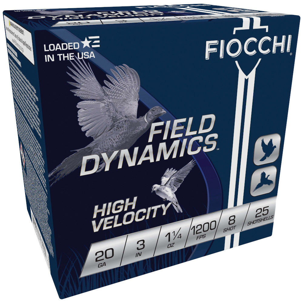 Fiocchi Field Dynamics High Velocity 20 Gauge 3" #8 - 1.25 oz - 25rds - 203HV8 - Fiocchi