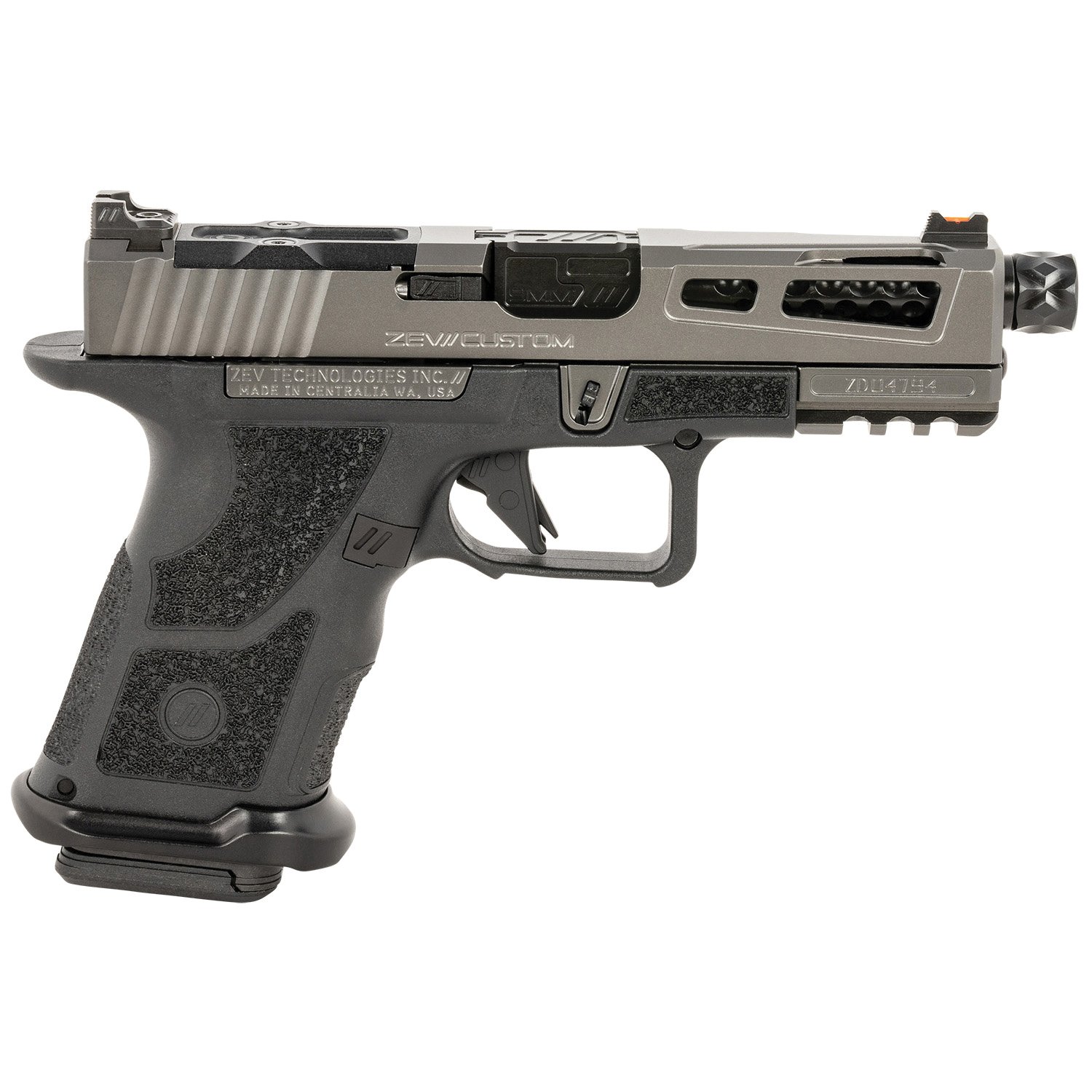 ZevTech OZ9 Combat Compact 9mm 4.50" 15rds, Black - OZ9CGRYCPTPRZFGRYBTH - Zevtech
