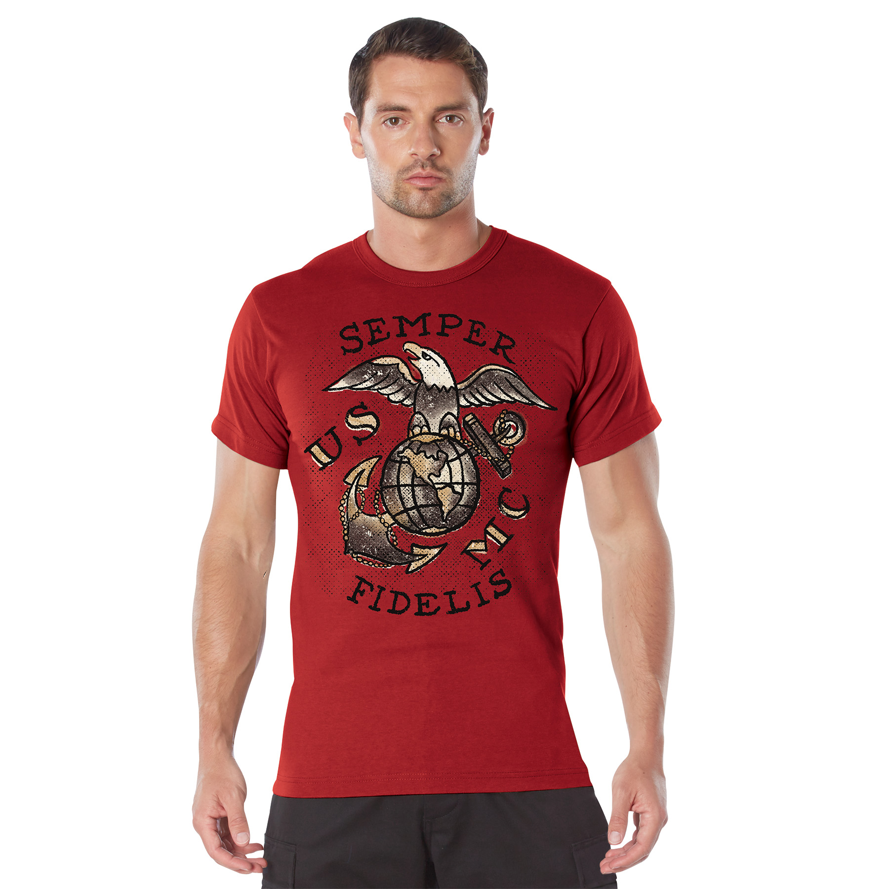 Rothco Rothco Usmc Semper Fidelis T-Shirt - Red, 3X-Large