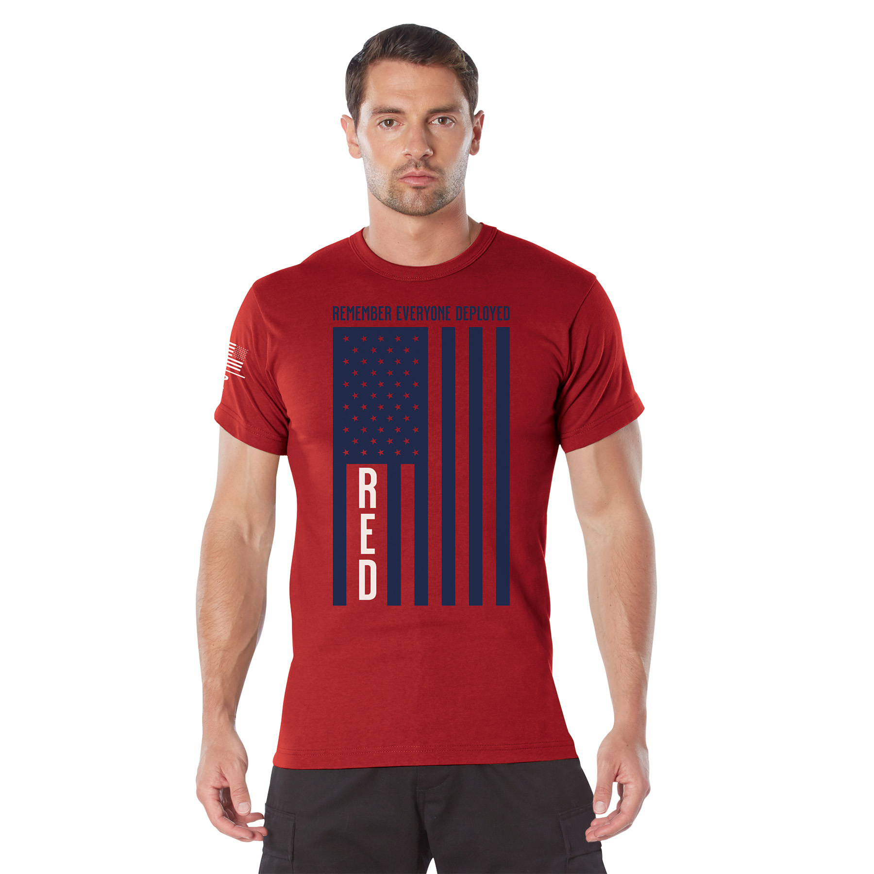 Rothco Rothco R.E.D. Remember Everyone Deployed T-Shirt With Solid Blue Flag - Small