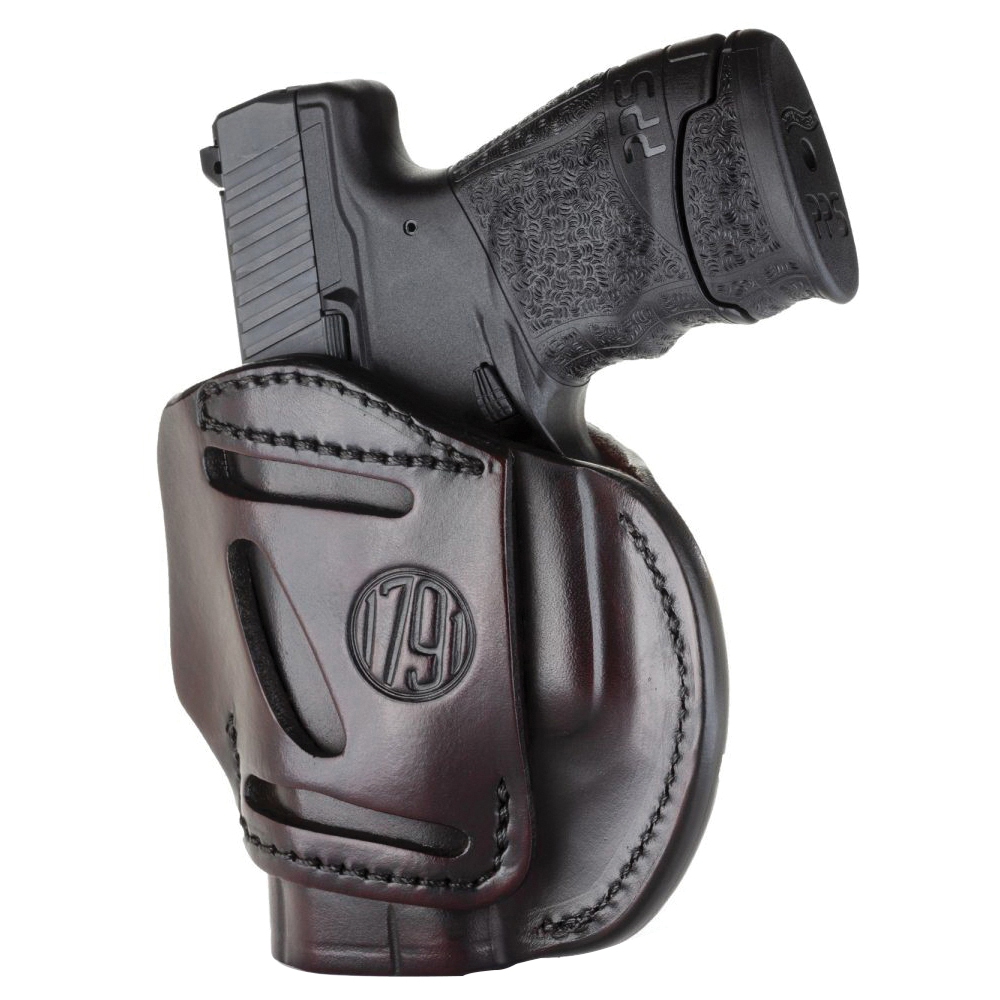 1791 Gunleather 3-Way Glock 26 Leather IWB/OWB Holster Ambidextrous 03, Signature Brown - 3WH3SBRA