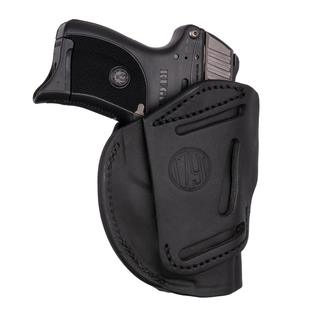 1791 Gunleather 4-Way 1911 Leather IWB/OWB Holster Left 01, Stealth Black - 4WH1SBLL - 1791 Gunleather