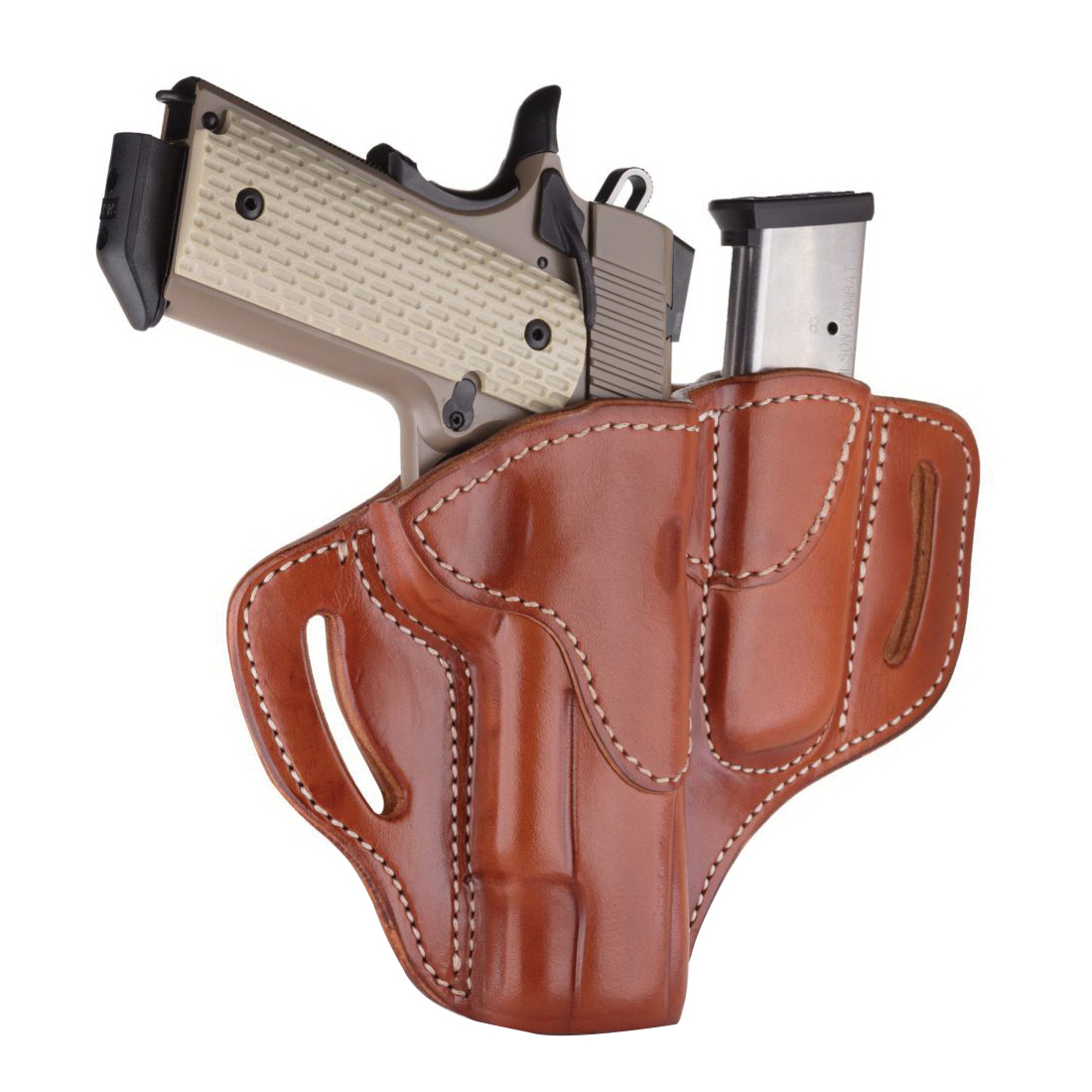 1791 Gunleather Combo 1911 Leather OWB Holster Right 01, Classic Brown - BH1M1CBRR - 1791 Gunleather