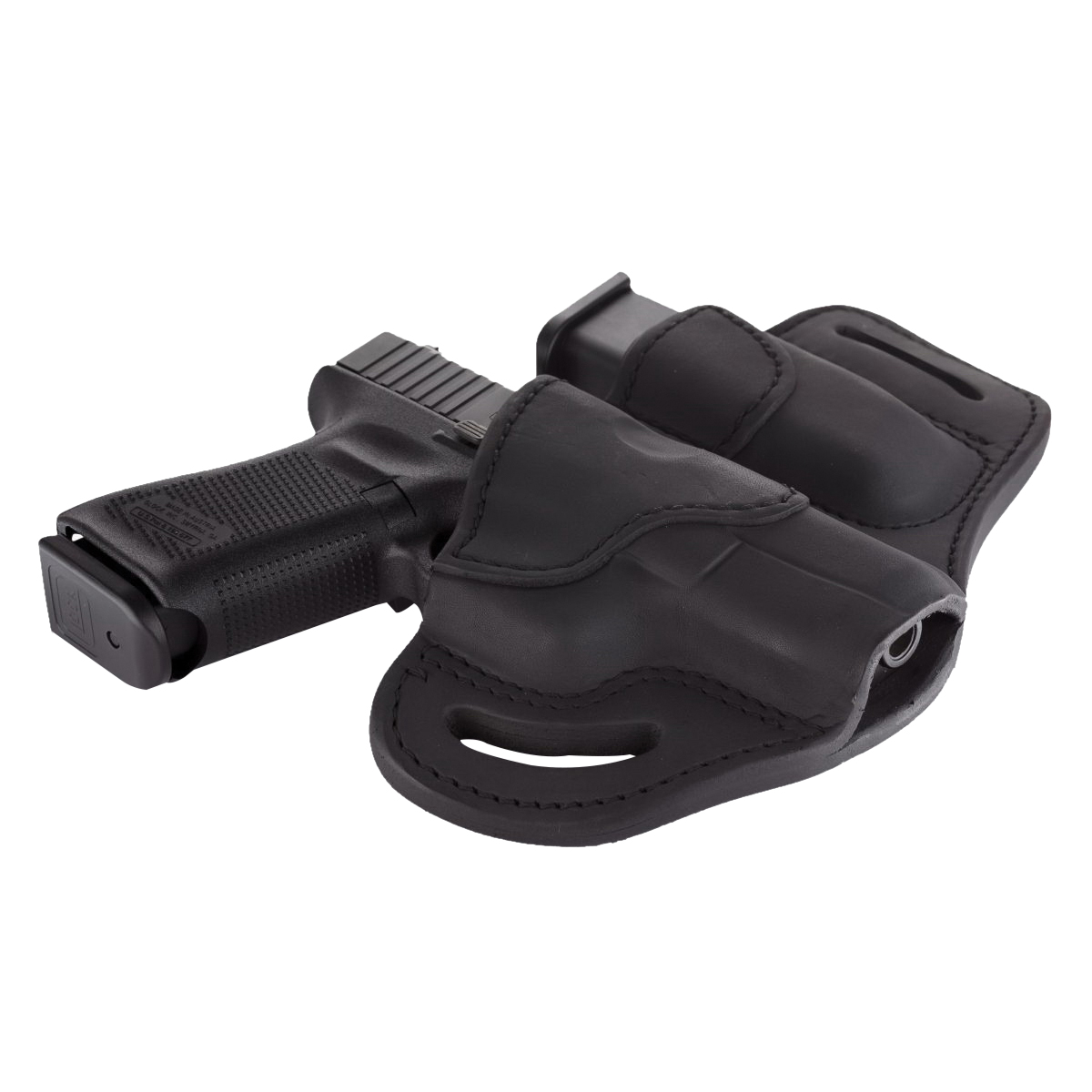1791 Gunleather Combo Glock 17 Leather OWB Holster Right 2.1, Stealth Black - BH21M12SBLR