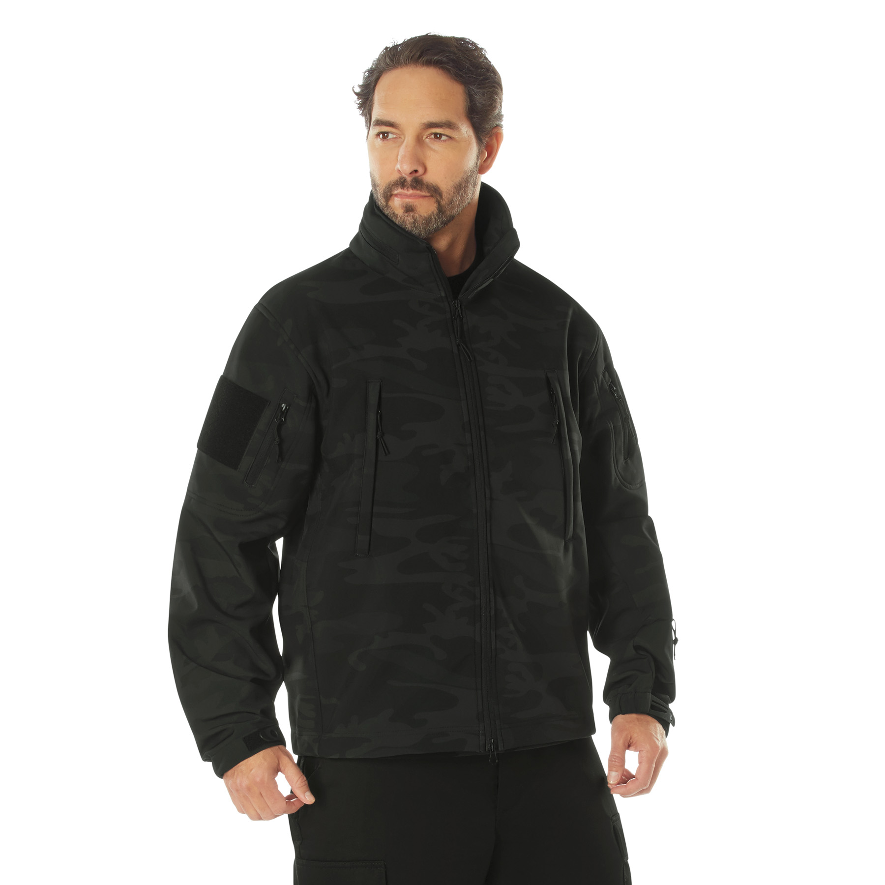 Rothco Rothco Midnight Camo Special Ops Soft Shell Jacket - Midnight Black Camo, Medium