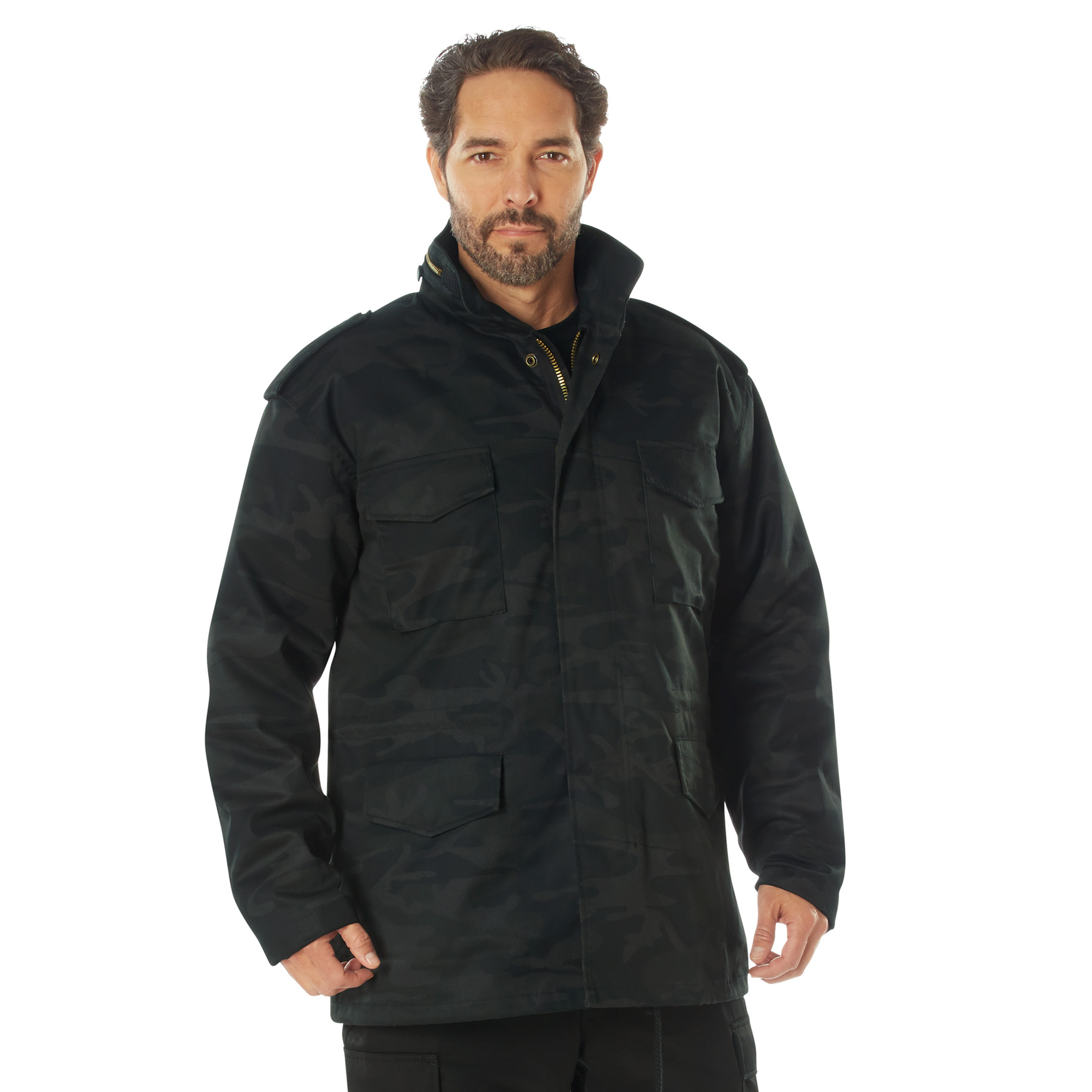 Rothco Rothco M-65 Field Jacket - Midnight Black Camo, Large
