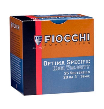 Fiocchi 20ga 2.75" 1oz #8 High Velocity Shotshell Ammunition, 25 Round Box - 20HV8 - Fiocchi