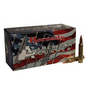 Hornady 223 Remington 55gr HP American Gunner Rifle Ammunition, 50 Round Box - 80237