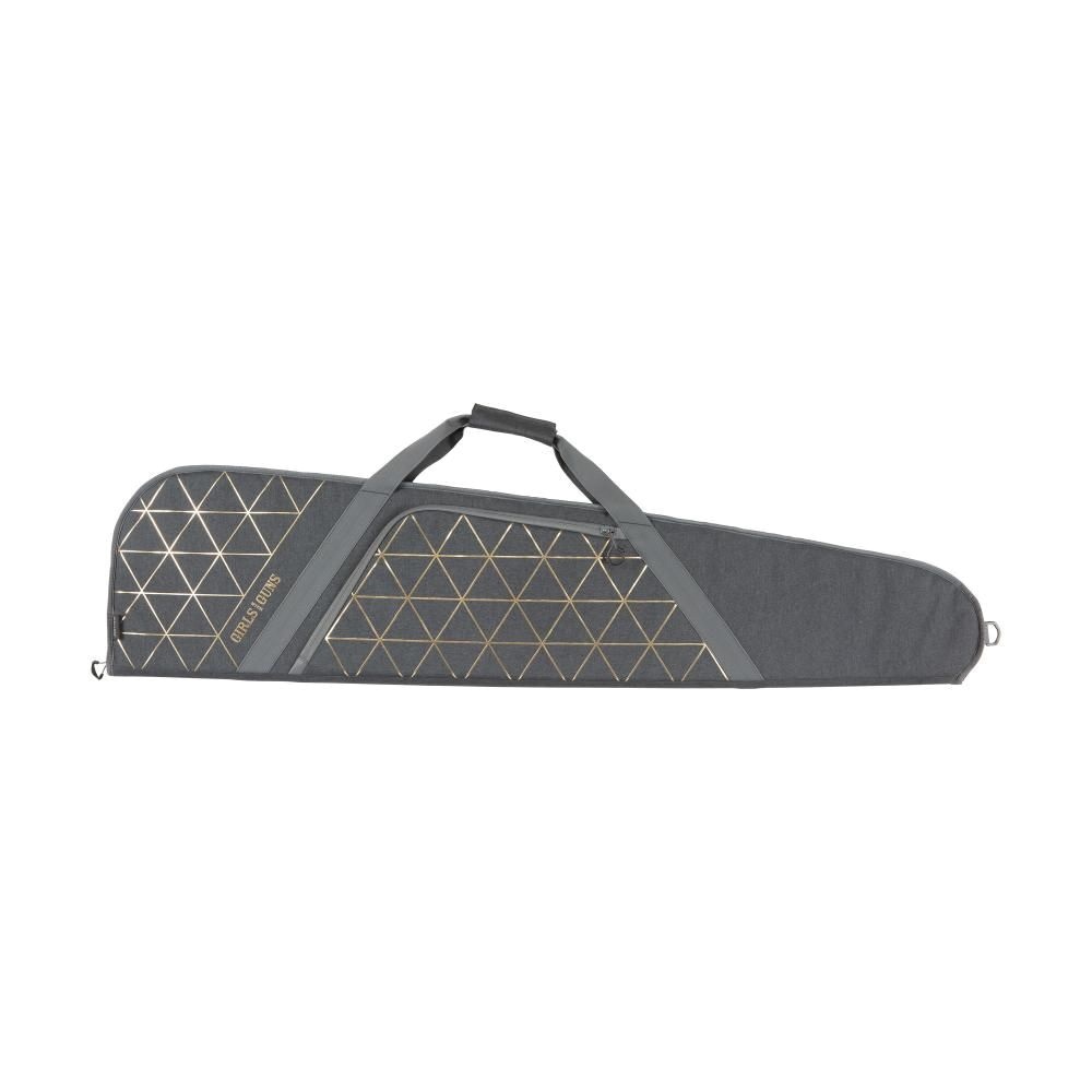 Girls with Guns Foiled Foam Rifle Case - 46" Gold Foil/Heather Gray, Stylish Protection - 9046 - Girls With Guns