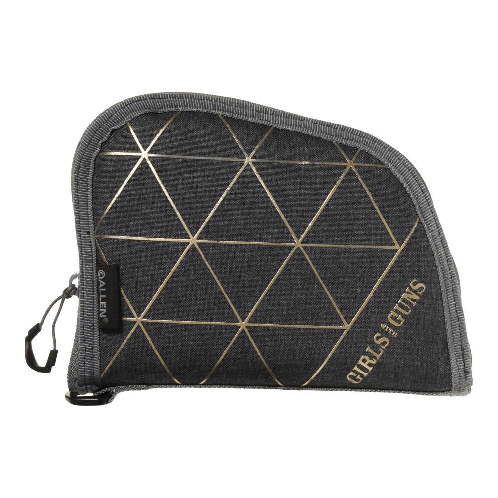 Girls with Guns Foiled Handgun Case - 8" Gold Foil/Heather Gray, Chic Firearm Storage - 908 - Girls With Guns