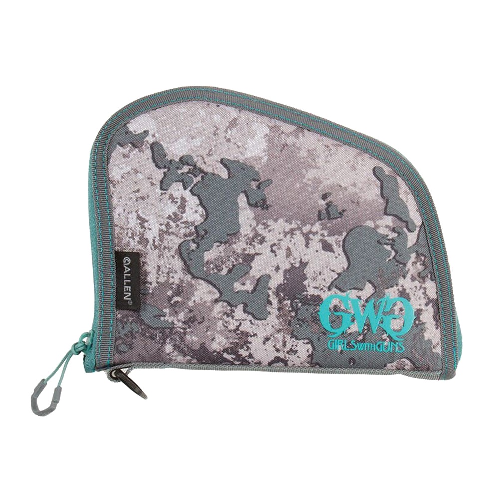 Girls with Guns In The Shade Handgun Case - 8" Gray/Teal/Shade Camo, Fashionable Protection - 918 - Girls With Guns