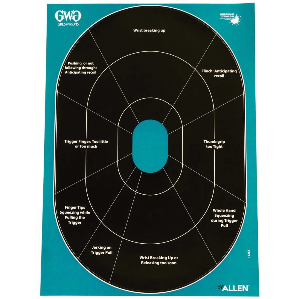 Girls With Guns Splash Adhesive Reactive Target, Black/Teal, 5 Pack - 15283 - Girls With Guns