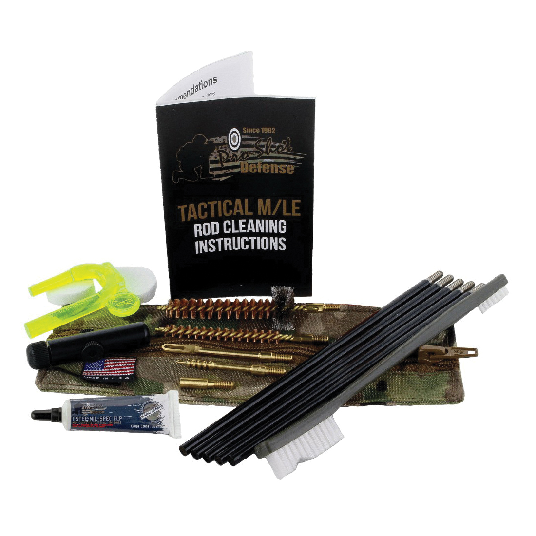 Pro-Shot Ruck Rod Cleaning System in Multi-Camo - Premium Firearm Maintenance Kit - RUCK-MC-5.56