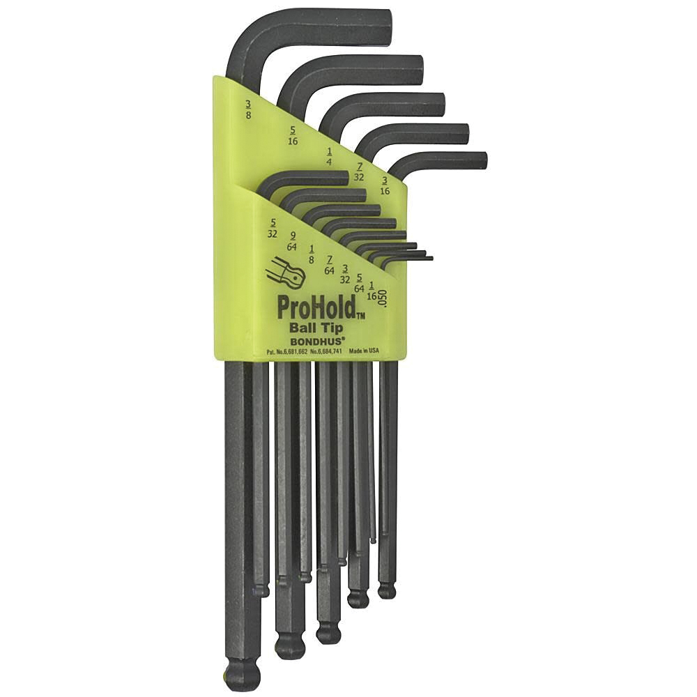 Bondhus ProHold/PBLX13 13-Piece Long Length Tip Ball End Wrench Set - Bondhus