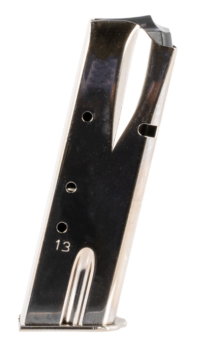 MecGar Standard 13rd 9mm Luger Fits Browning Hi-Power/Springfield SA-35 Nickel Carbon Steel - Mec-Gar