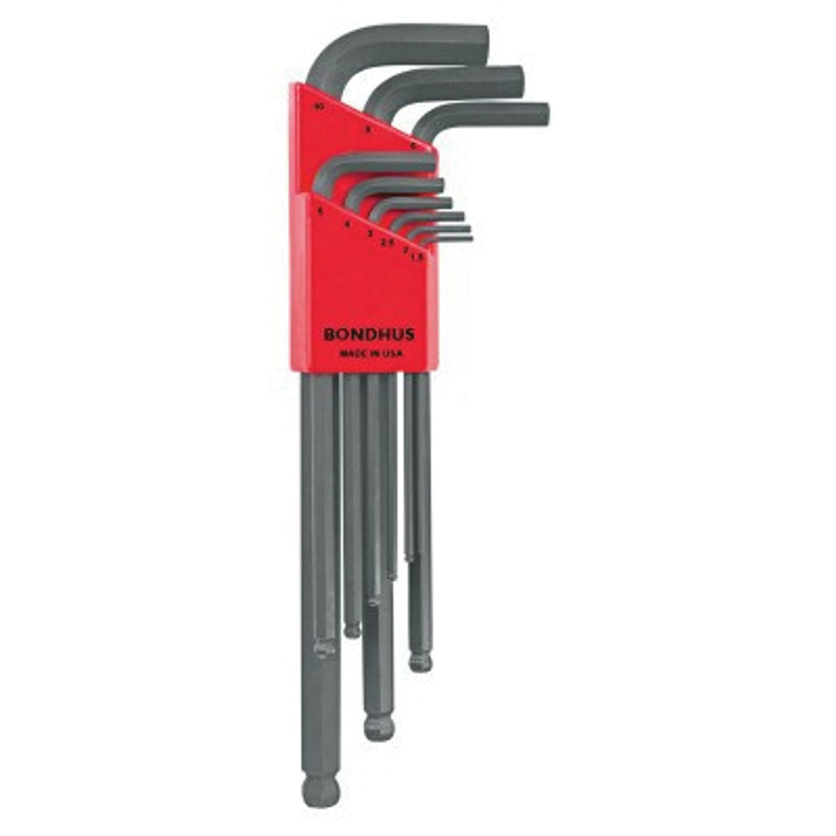 Bondhus BLX9M 9-Piece Long Length Ball End L-Wrench Set, Black - Bondhus