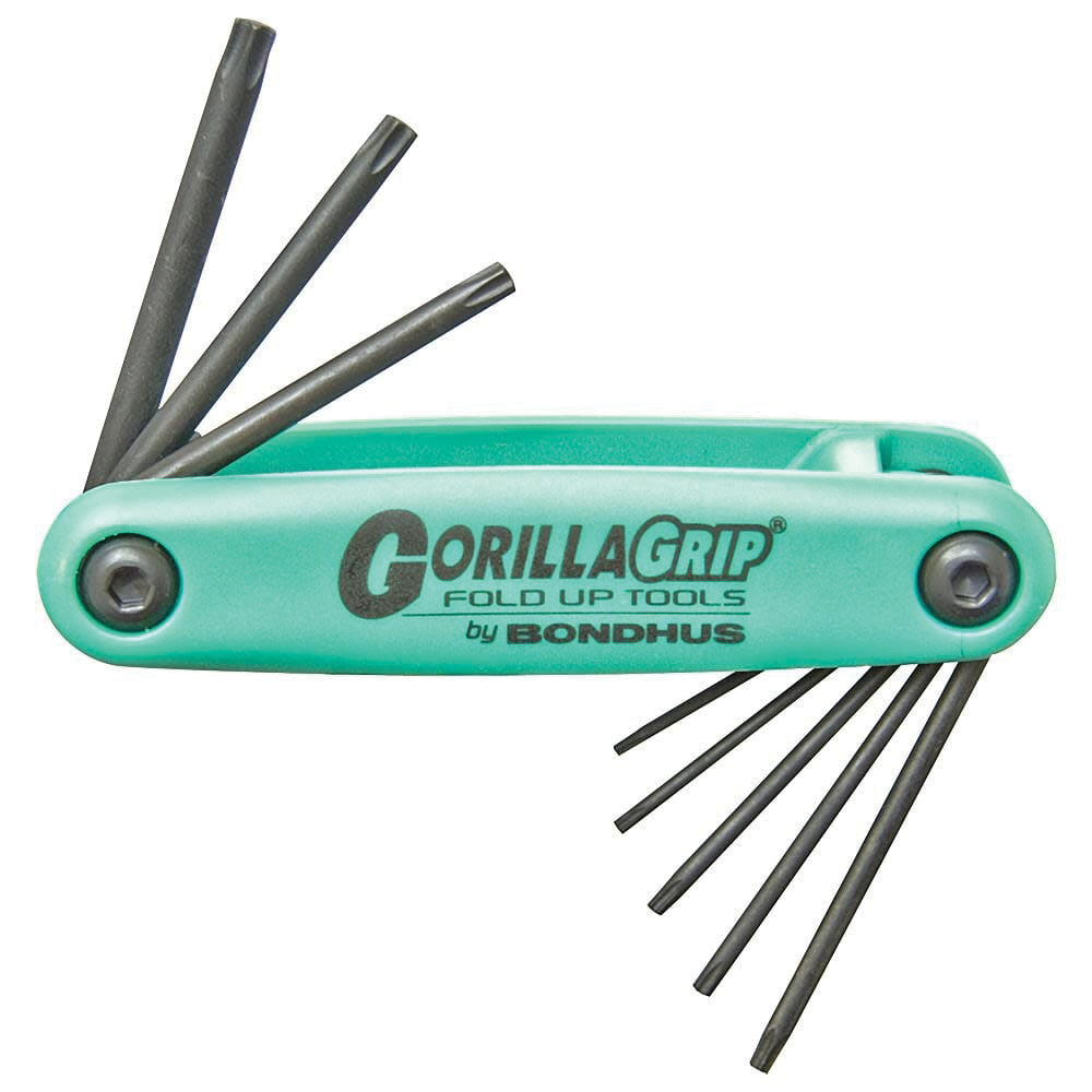 Bondhus GorillaGrip/TF8S 7-Piece Torx Fold-Up Wrench Set, Black/Green - Bondhus