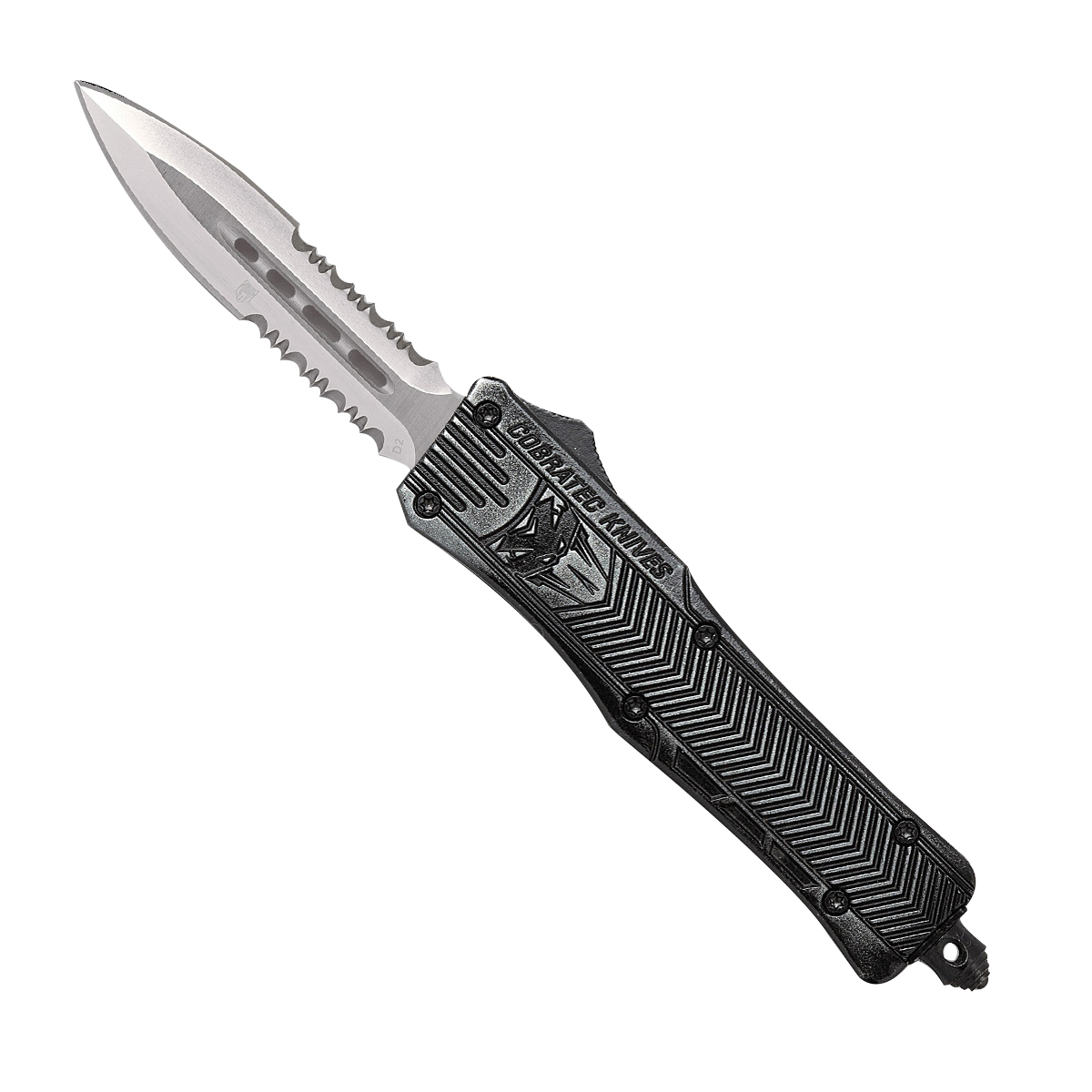 Compact and Stonewashed CobraTec Knives CTK-1 Small 2-Side OTF Dagger Knife - SSWCTK-1SDAG2SS - Cobratec Knives Llc