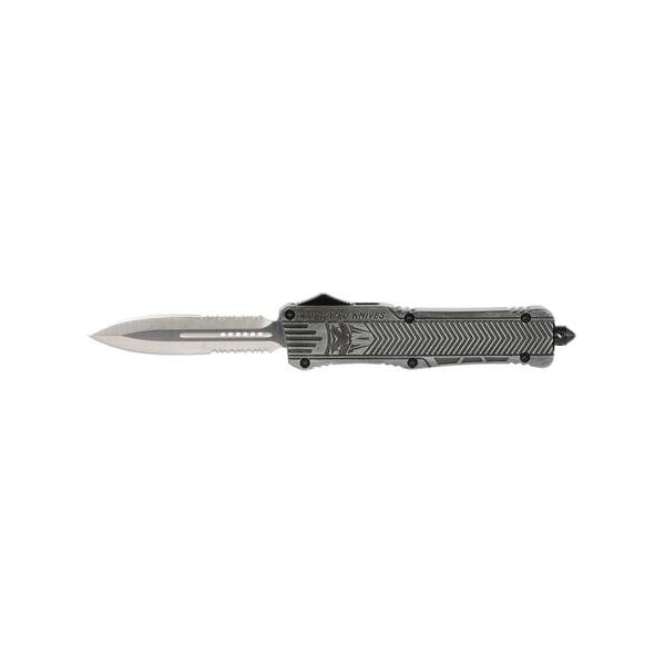 CobraTec Knives CTK-1 Large Part Serrated OTF Knife Dagger, Stonewashed - LSWCTK-1LDG2SS - Cobratec Knives Llc