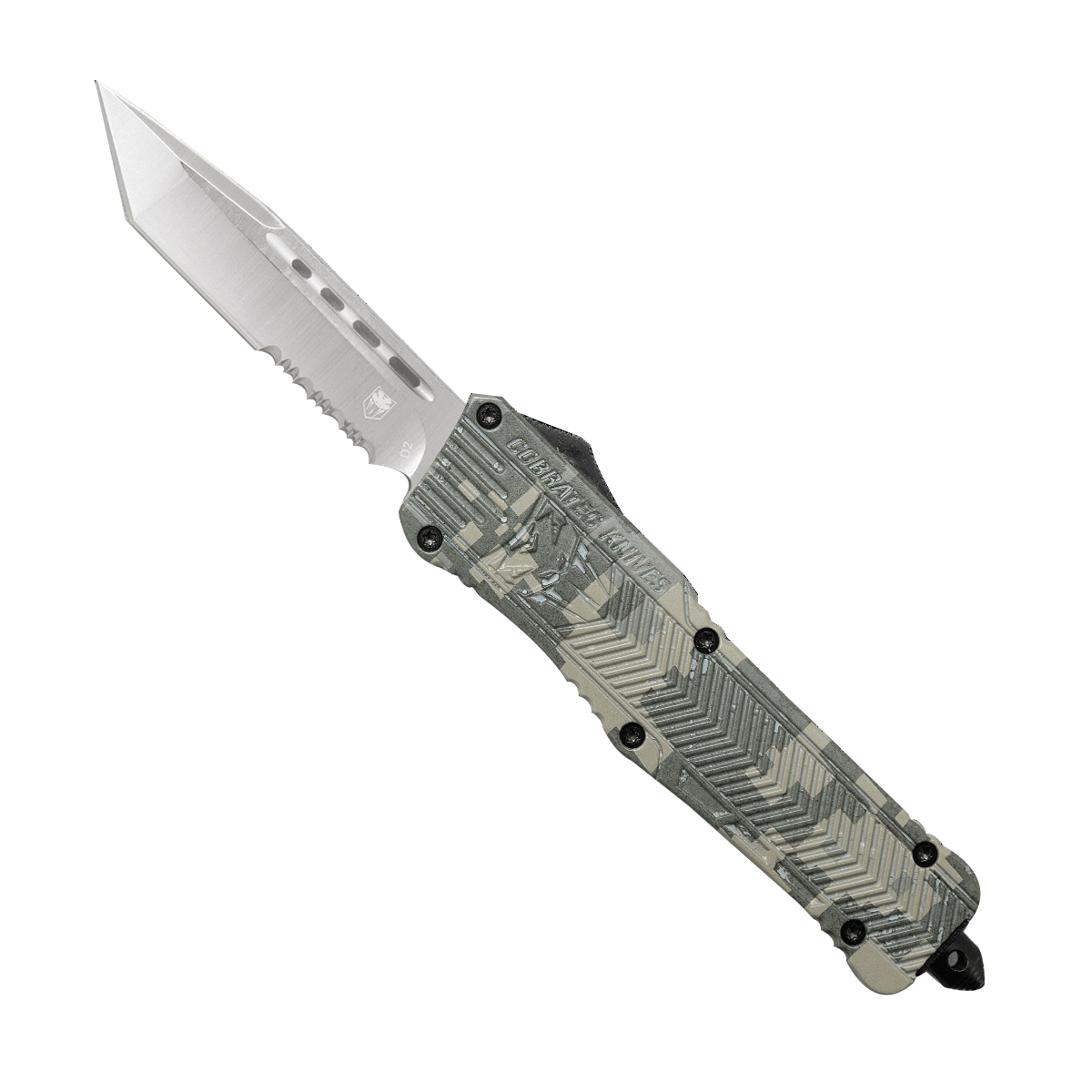 CobraTec Knives CTK-1 Large OTF Knife Tanto Serrated, Army DigiCamo - LADCCTK-1LTS - Cobratec Knives Llc