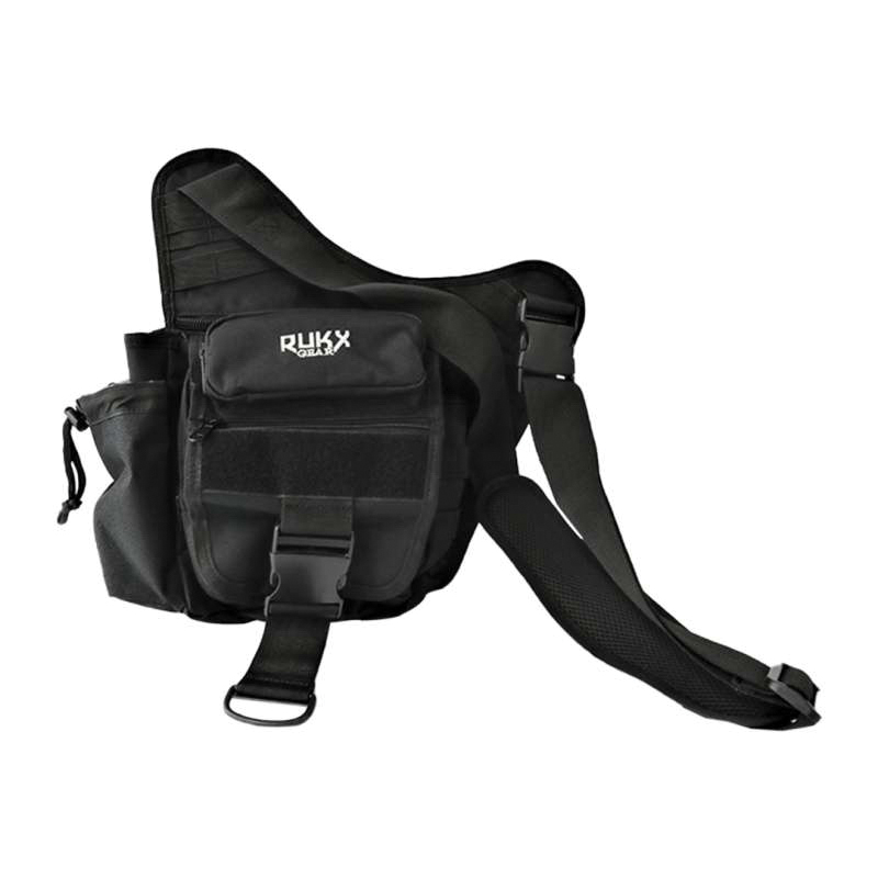 Rukx Gear 600D Polyester Single Strap Sling Bag - Black Versatile Carry Solution - ATICTSBB