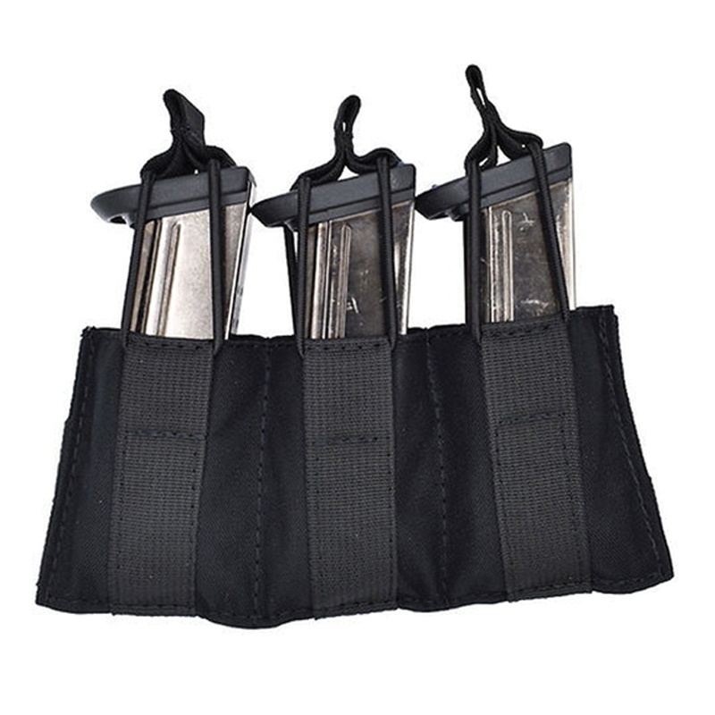 TAC SHIELD 1000D Nylon Triple Speed Load Pistol Magazine Pouch, Black - T3608BK