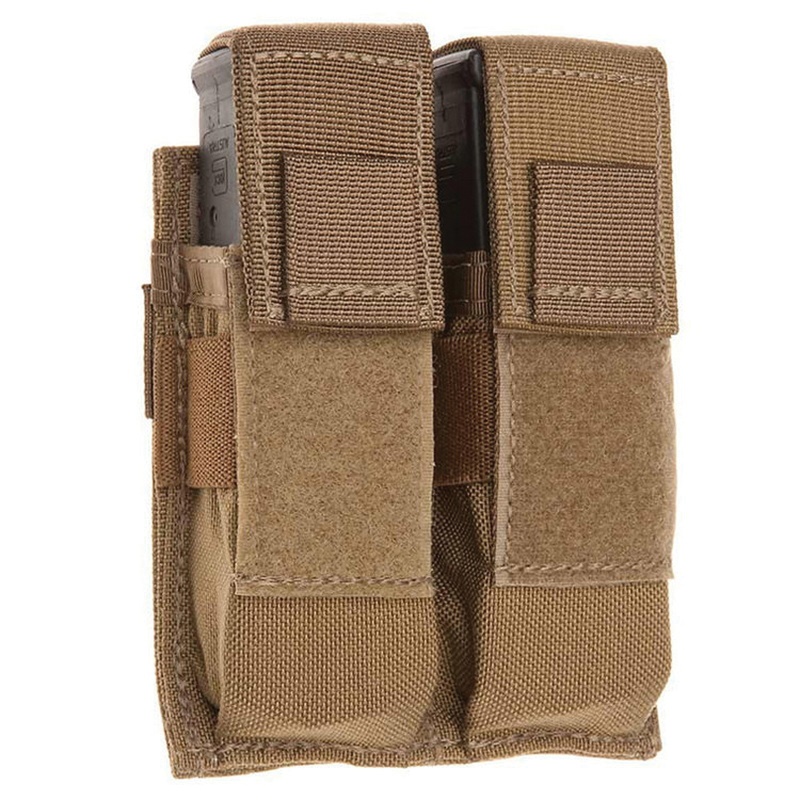 TAC SHIELD 1000D Nylon Double Universal Pistol Magazine Pouch, Coyote - T3602CY - Tac Shield