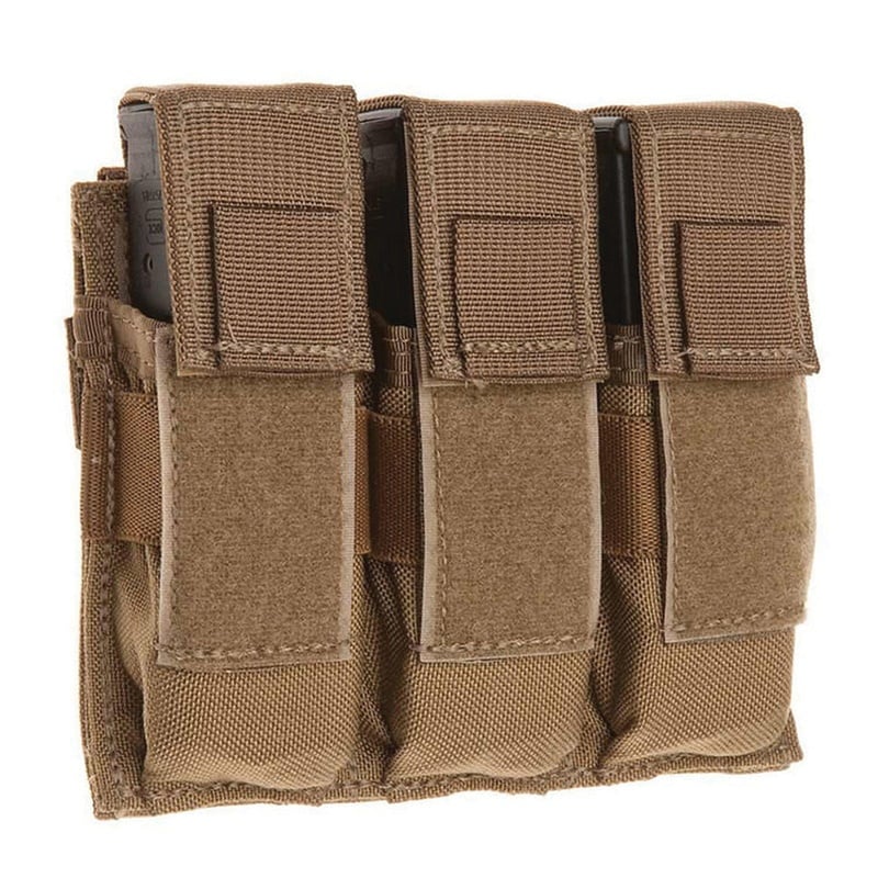 TAC SHIELD 1000D Nylon Triple Universal Pistol Magazine Pouch, Coyote - T3603CY - Tac Shield