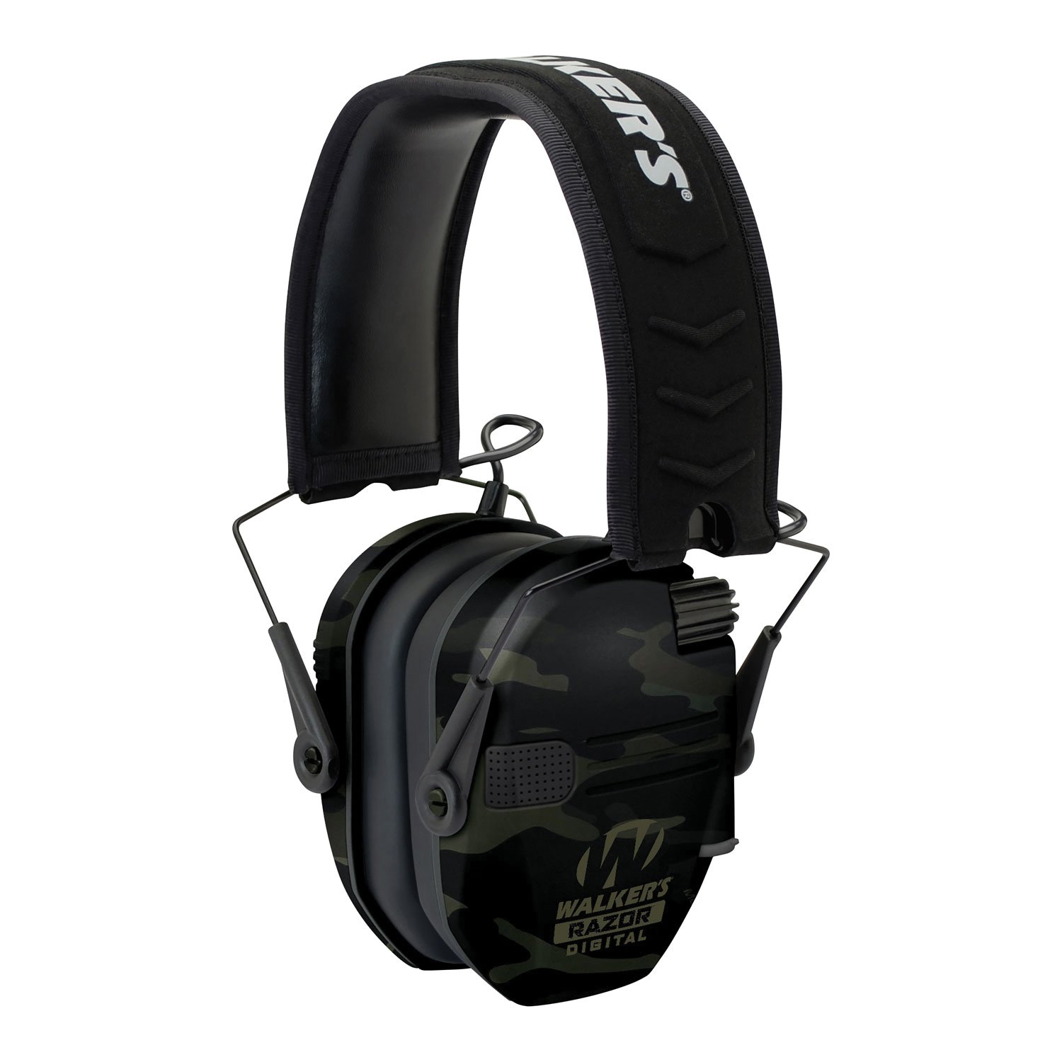 Walker Razor Pro Digital Polymer Earmuff 23 dB, Black/Multi-Cam Gray - GWP-DRSEM-MC - Walkers Game Ear