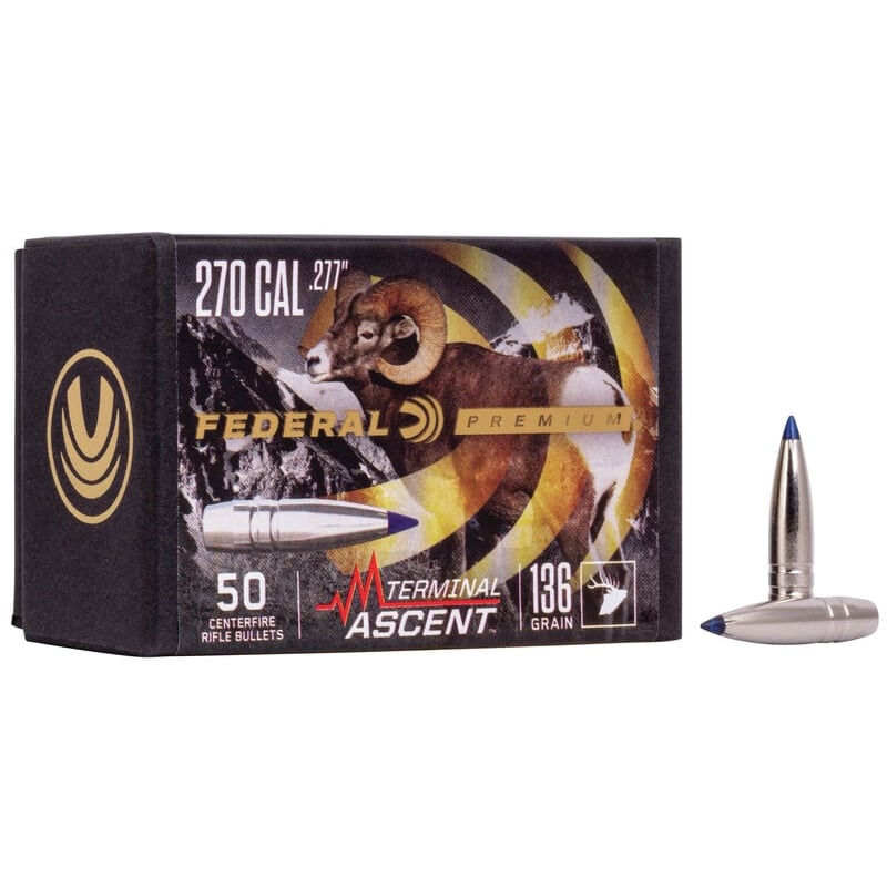 Federal Premium .277 Cal 136 gr Reloading Bullets  Terminal Ascent 50rds - PB277TA1 - Federal