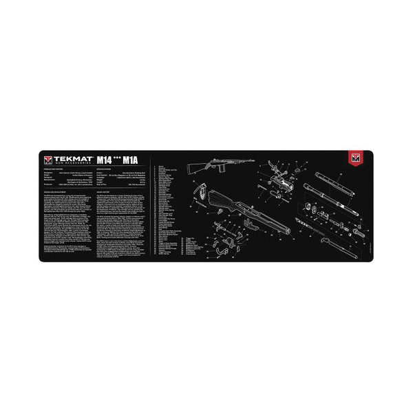 TekMat Rubber Cleaning Mat 12" x 0.13" - Black/White Gun Cleaning and Maintenance Mat - TEKR36M14 - Tekmat
