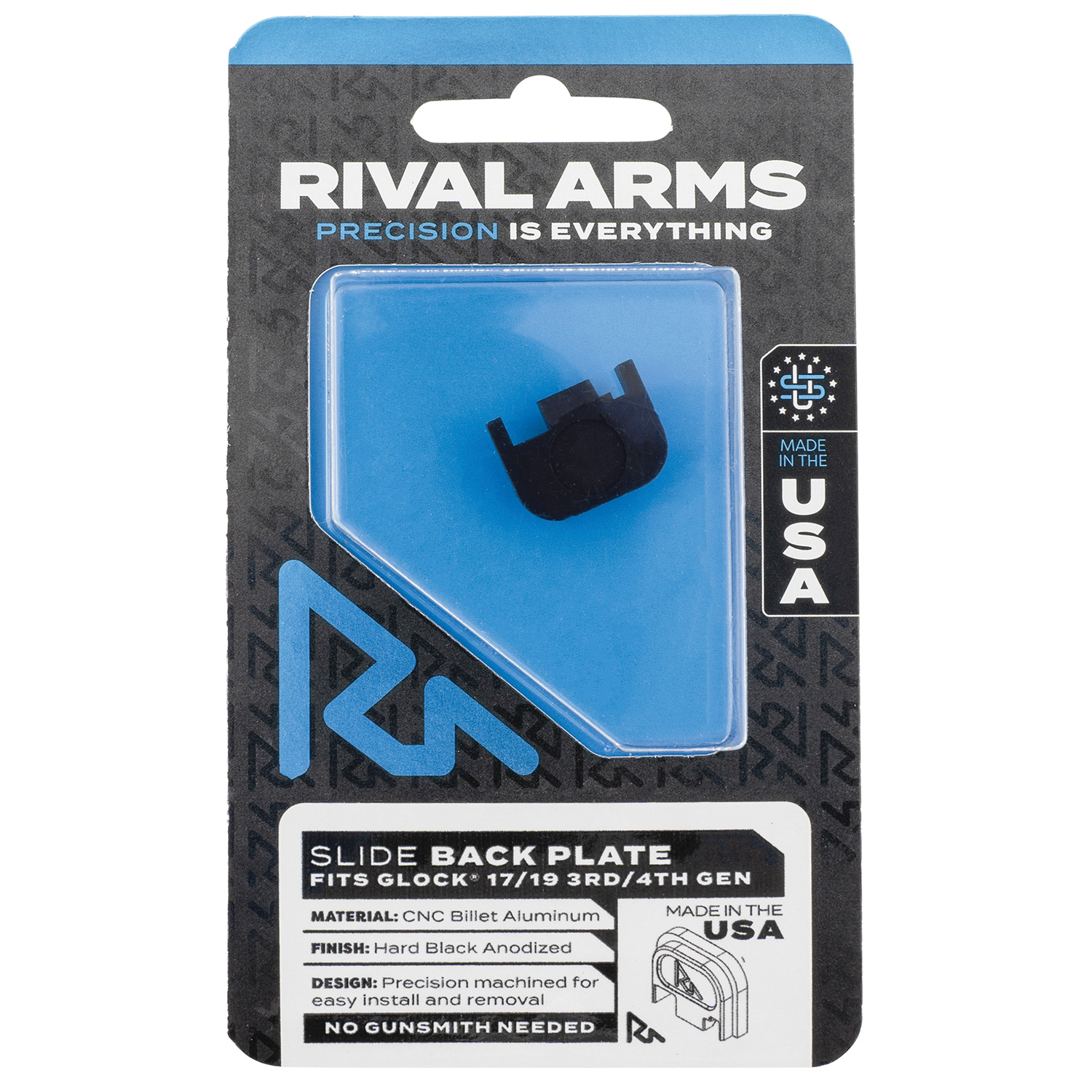 Customize Your Glock 19 Gen3-4 with Rival Arms Slide Back Cover Plate - Black - RA-RA43G001A - Rival Arms
