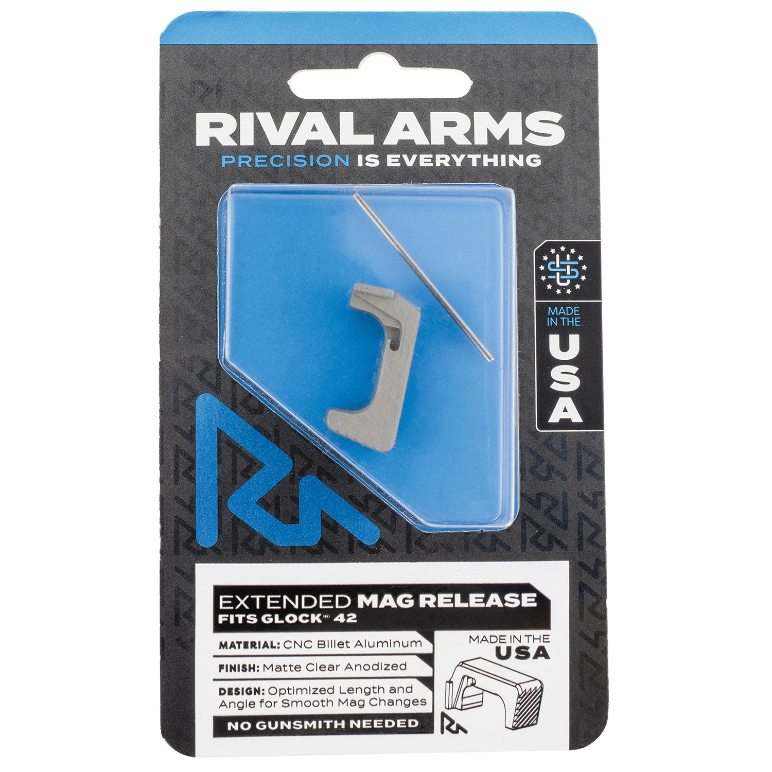 Radian Weapons Extended Magazine Release for Sig P320 - Matte Clear Anodized - RA-RA72S001D - Rival Arms