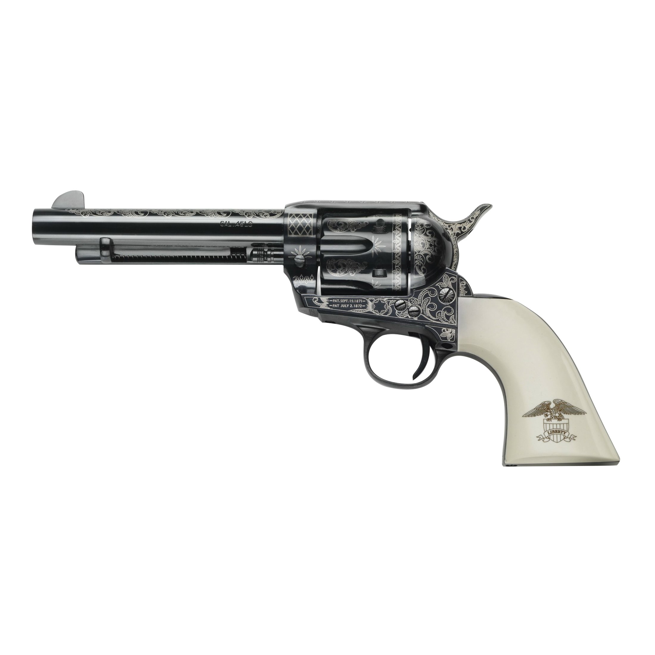 Pietta 1873 GW II Liberty .45 Long Colt Revolver 4.75" 6rds, Blue Engraved - GW45LLE434NMUI