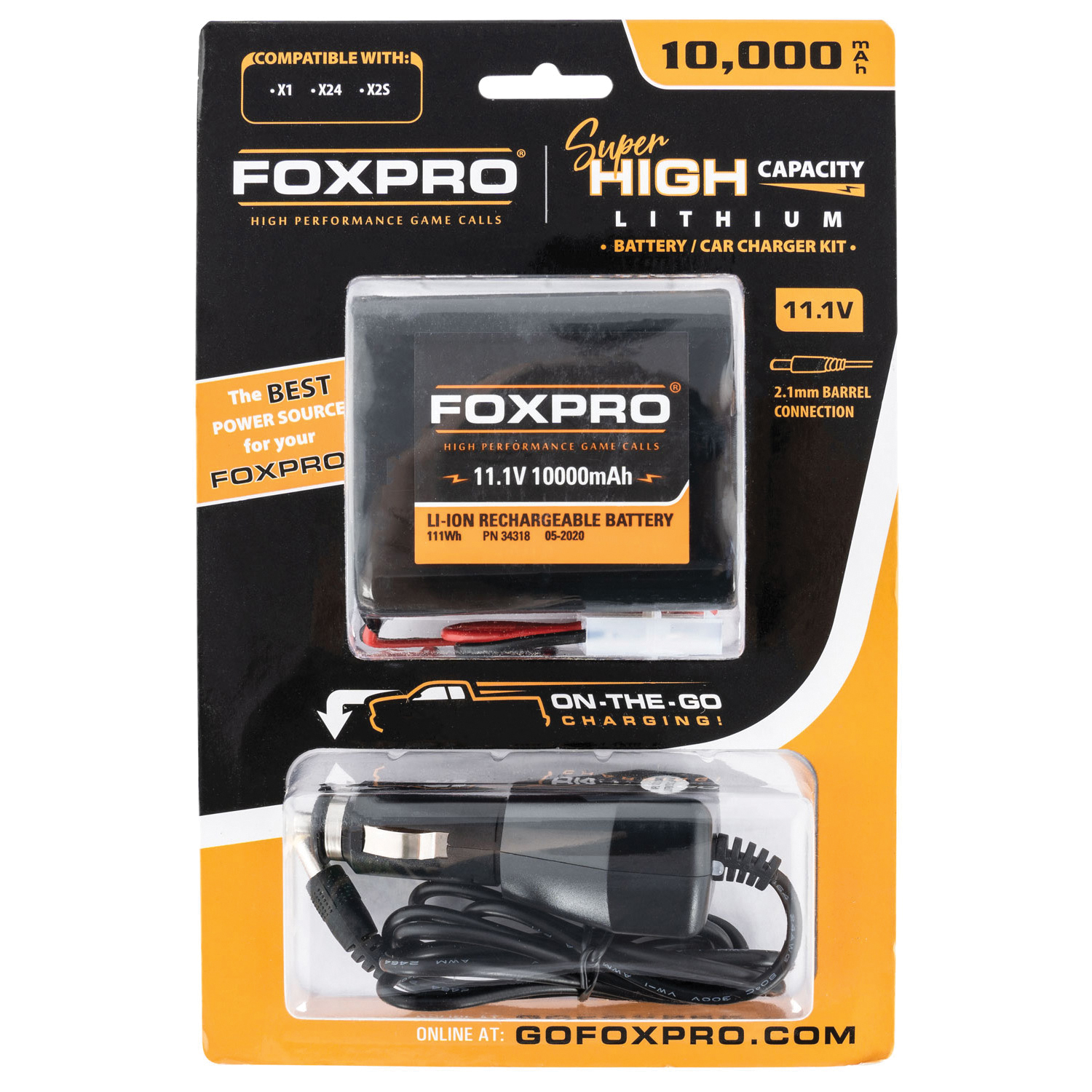 Foxpro High Capacity Lithium-Ion Battery and Car Charger 11.1 V/10000 mAh - SUPBATTCHG - Foxpro