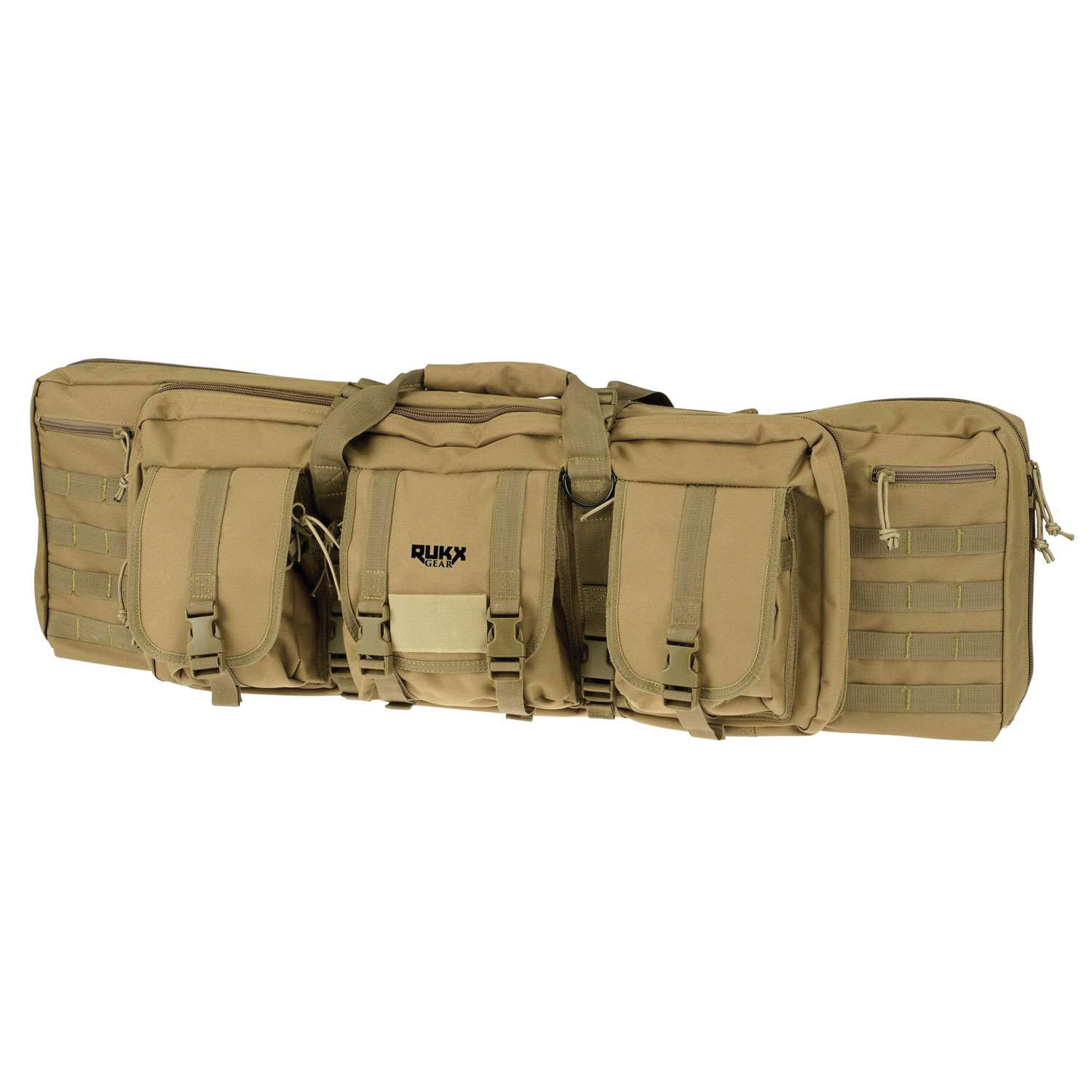 Rukx Gear Tactical Double Rifle Bag - Heavy-Duty 600D Polyester, Tan - ATICT42DBT - Rukx Gear