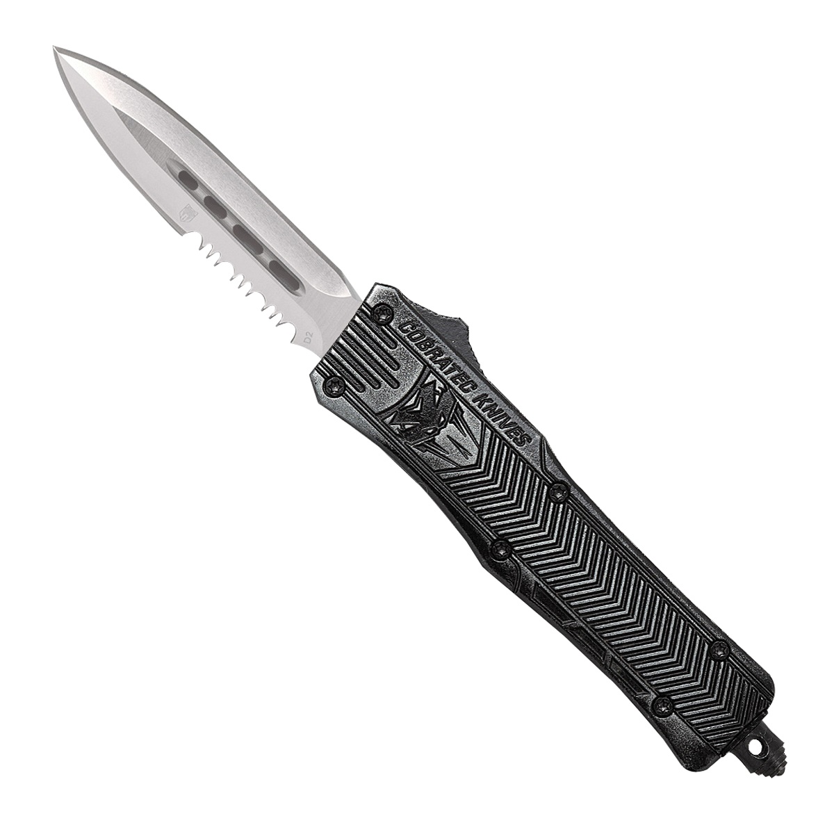 CobraTec Knives CTK-1 Small OTF Knife Dagger Serrated, Stonewashed - SSWCTK-1SDAG1SS - Cobratec Knives Llc
