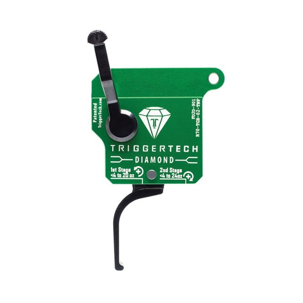 Triggertech Diamond (4-20/4-24 oz) Flat Lever Trigger for Remington 700, Green - R70TGB02TNF - Trigger Tech