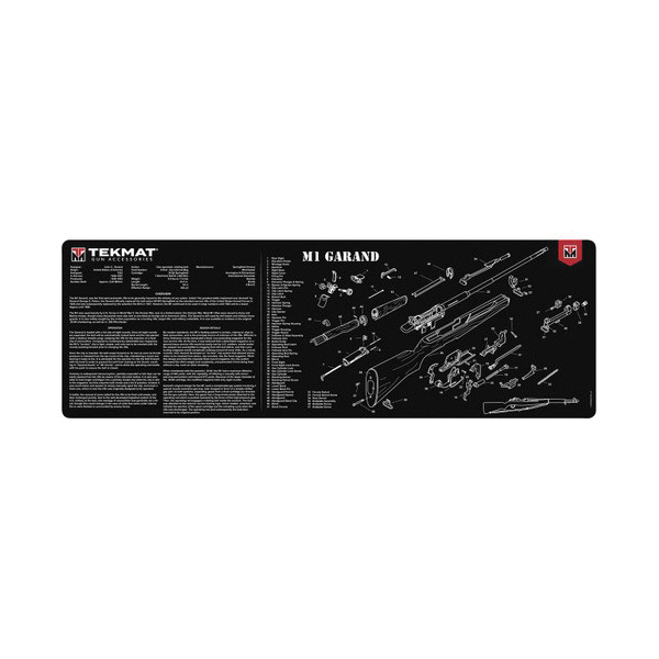 TekMat Rubber Cleaning Mat 12" x 0.13" Size in Black/White for Gun Maintenance - TEKR36M1GARANDBK - Tekmat
