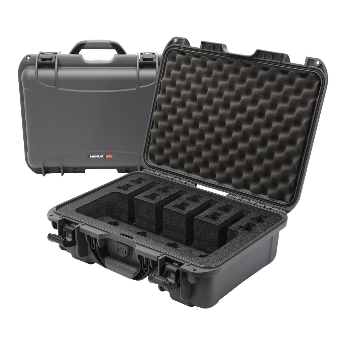 Nanuk 925 NK-7 Resin 4 UP Gun Case with Cubed Foam, Graphite - 925-4UP7 - Nanuk