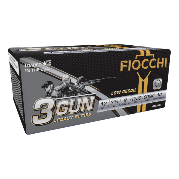 Fiocchi 3-Gun Match Legacy 12 Gauge 2.75" 00 Buck - 9 Pellets - 10rds - 12BK3G00 - Fiocchi