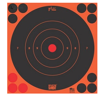 Pro-Shot Splatter Shot 8" - Orange Bull's-Eye Target - Peel and Stick - 6 Pack - 8B-ORNG-6PK - Proshot
