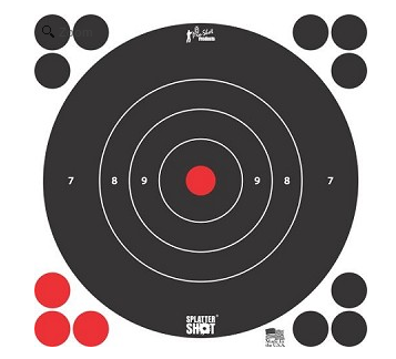 Pro-Shot Splatter Shot 12" White Bull's-Eye Target - Tag Paper - 5 Pack - 12B-WHTE-TG - Proshot