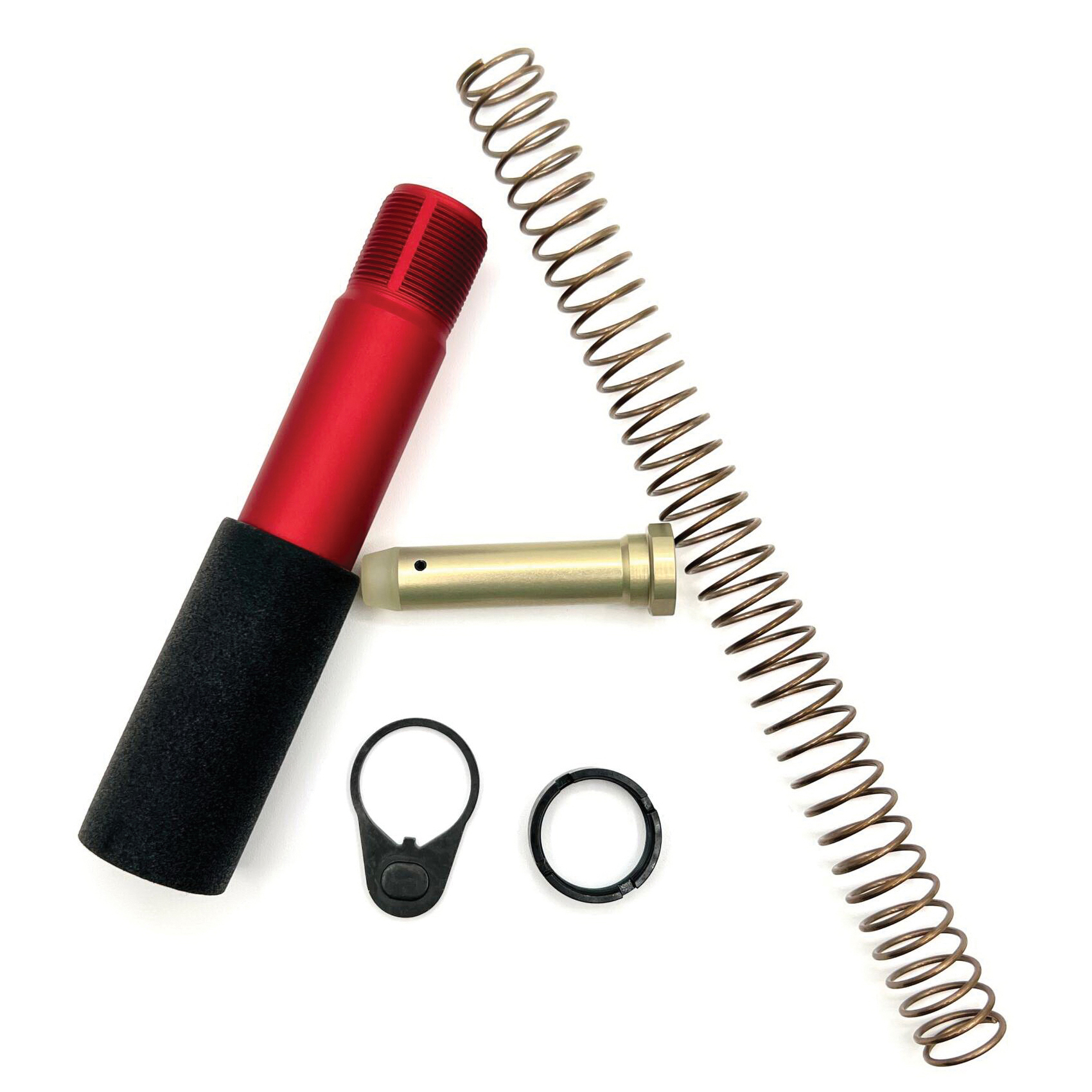 LBE Unlimited Pistol Buffer Tube Kit for AR-15 Lower Receivers, Red - PBUFKTRED - Lbe