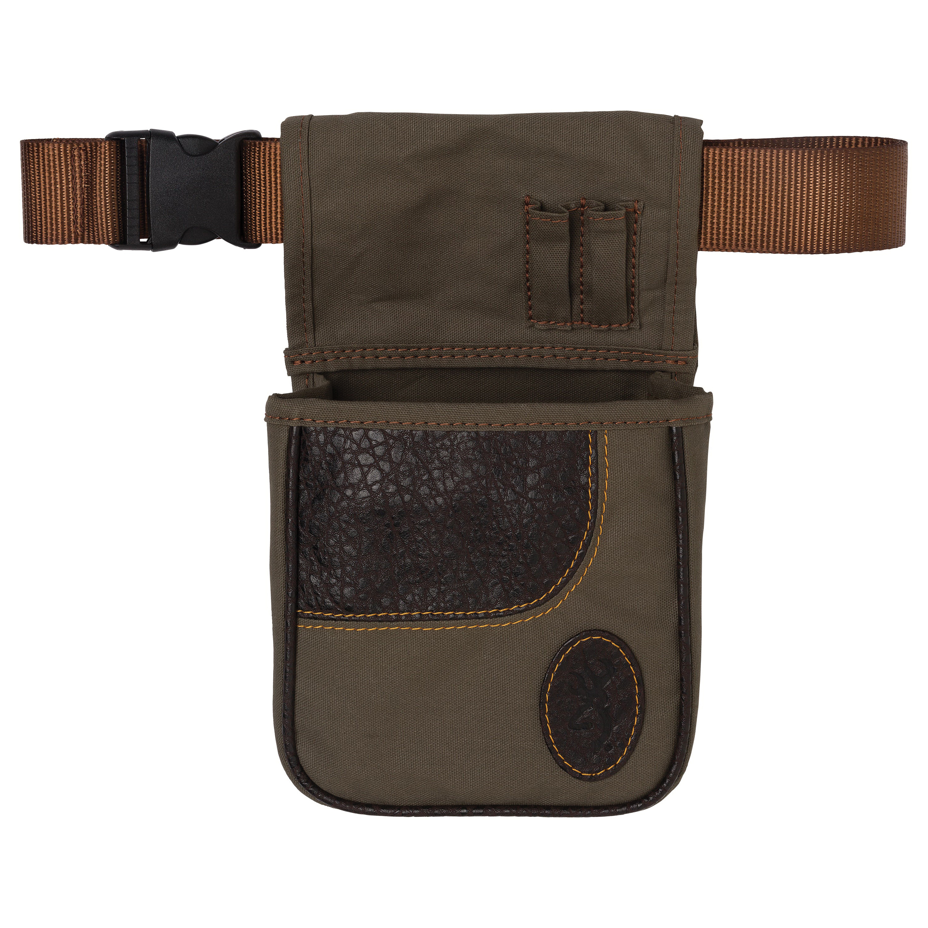 Browning Laredo Cotton Canvas/Leather Shell Pouch, Olive - 121504843 - Browning