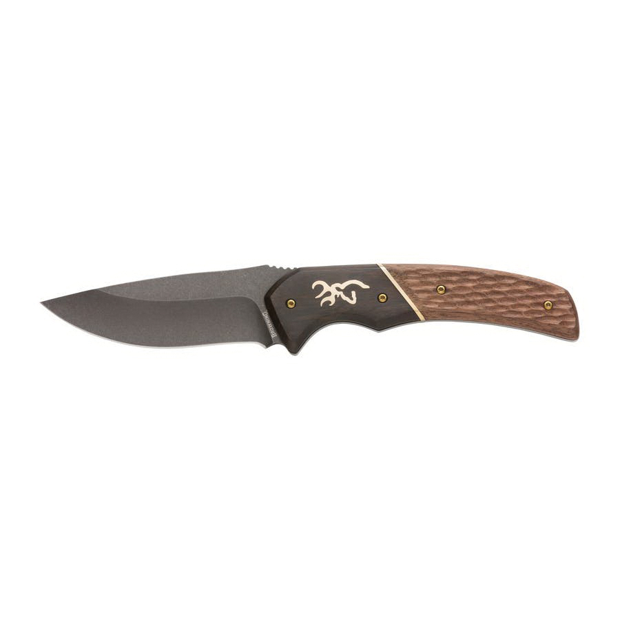 Browning's Large Hunter Fixed Knife Precision Drop Point with Walnut Handle - 3220397 - Browning